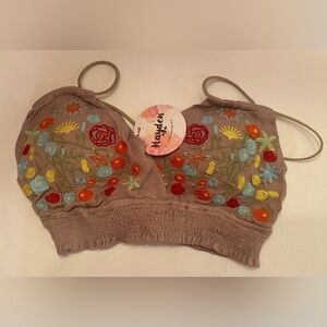 NWT Hayden Woman’s Embroidered Bralette Size S/M